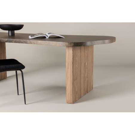 Söögilaud Eleonora 100x230 cm - Pruun / Marblelook