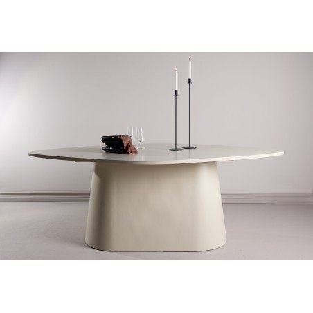 Teemantidega söögilaud 210x110x75 cm - MDF beež PU lakimaaling FSC 100%