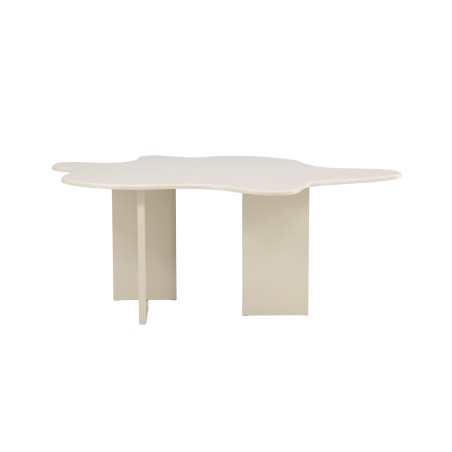 Lilledega söögilaud 190x123x76 cm - MDF beež maal FSC 100%