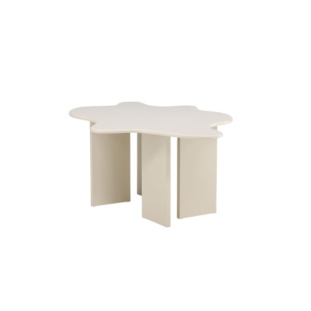 Lilledega söögilaud 190x123x76 cm - MDF beež maal FSC 100%