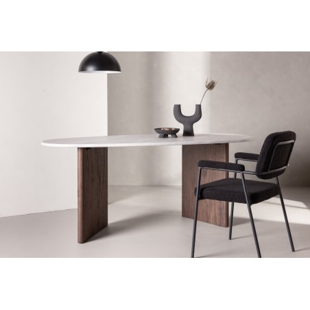 Grönvik söögilaud 180*75 - Mocca / helehall Concretelook MDF