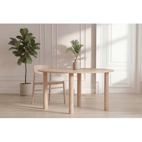 Hilo söögilaud 130*110 – loodus / loodus MDF 3D-paberiga