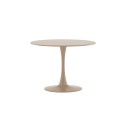 Glade ümmargune söögilaud φ100x75 cm - terasraam / MDF beež maal