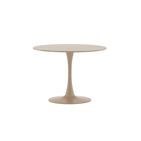 Glade ümmargune söögilaud φ100x75 cm - terasraam / MDF beež maal
