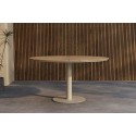 Croft ümmargune söögilaud ø120 - beež Alu/Teak