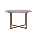 Durango ümmargune söögilaud φ120x75 cm - terasraam / MDF pähkel 3D-paber