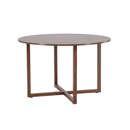 Durango ümmargune söögilaud φ120x75 cm - terasraam / MDF pähkel 3D-paber