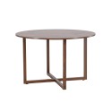 Durango ümmargune söögilaud φ120x75 cm - terasraam / MDF pähkel 3D-paber