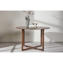 Durango ümmargune söögilaud φ120x75 cm - terasraam / MDF pähkel 3D-paber