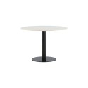 Estelle ümmargune söögilaud 106cm Valge marmor / mustad jalad