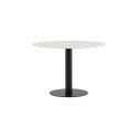 Estelle ümmargune söögilaud 106cm Valge marmor / mustad jalad
