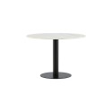 Estelle ümmargune söögilaud 106cm Valge marmor / mustad jalad
