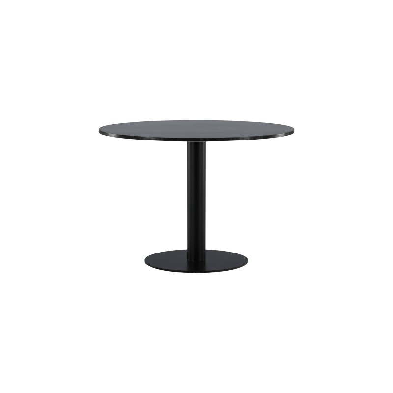 Estelle ümmargune söögilaud 106 cm hall marmor / mustad jalad