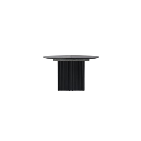 Matilda pikendatav söögilaud φ130/180 - must / spooniga MDF