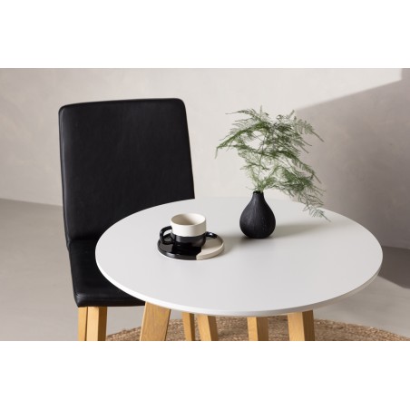 Leonora söögilaud φ65 - Oaklook / valge MDF