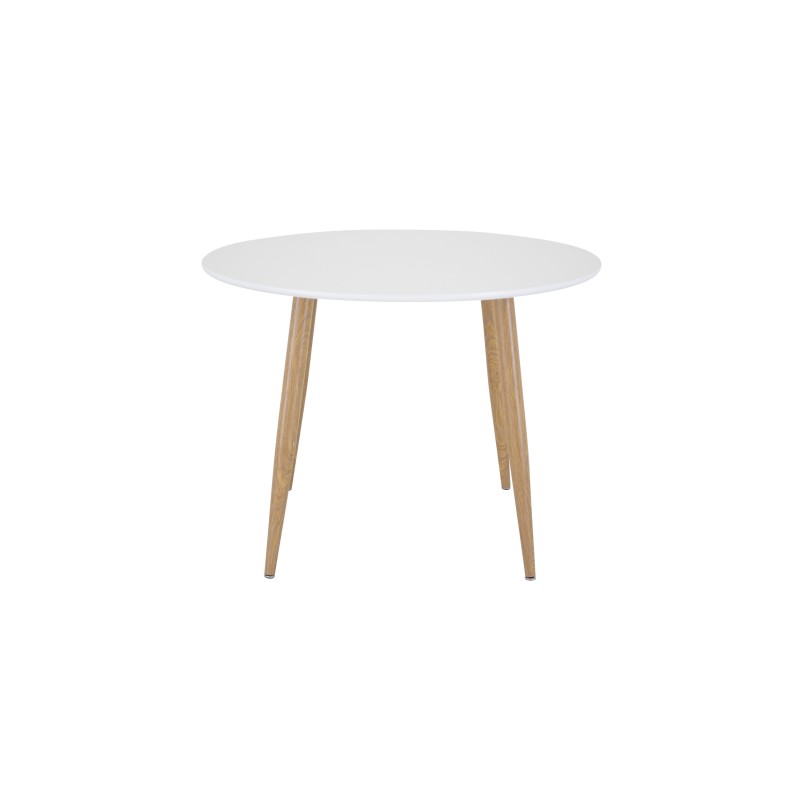 Plaza Runt Matbord – Ek-Look / Vit – ø100*H75