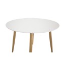 Plaza Runt Matbord – Ek-Look / Vit – ø100*H75