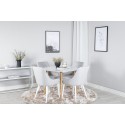 Plaza Runt Matbord – Ek-Look / Vit – ø100*H75