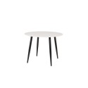 Plaza Round söögilaud 100cm - valge MDF / mustad jalad
