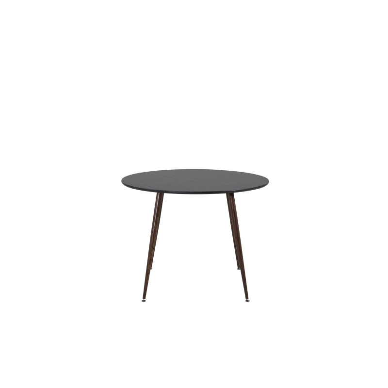 Plaza Round Table 100 cm - Must top - Pähkel jalad