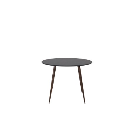 Plaza Round Table 100 cm - Must top - Pähkel jalad