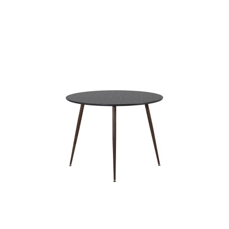 Plaza Round Table 100 cm - Must top - Pähkel jalad