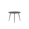 Plaza Round Table 100 cm - Must top - Pähkel jalad