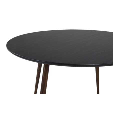 Plaza Round Table 100 cm - Must top - Pähkel jalad