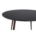 Plaza Round Table 100 cm - Must top - Pähkel jalad