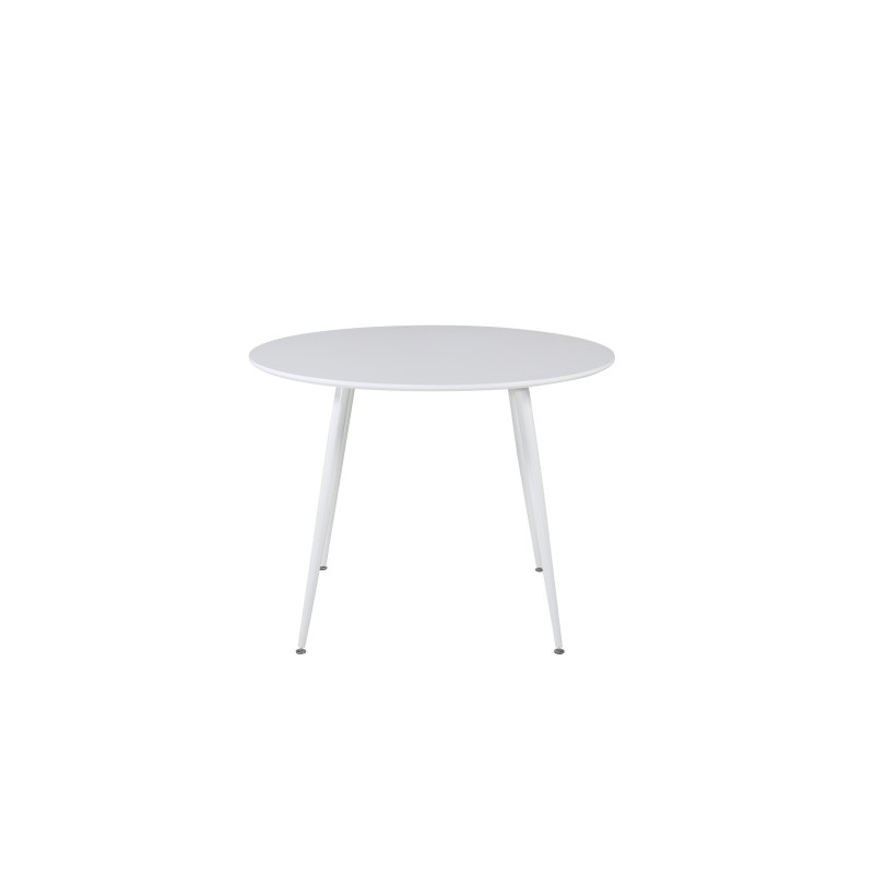 Plaza Round Table 100 cm - Valge top / valged jalad