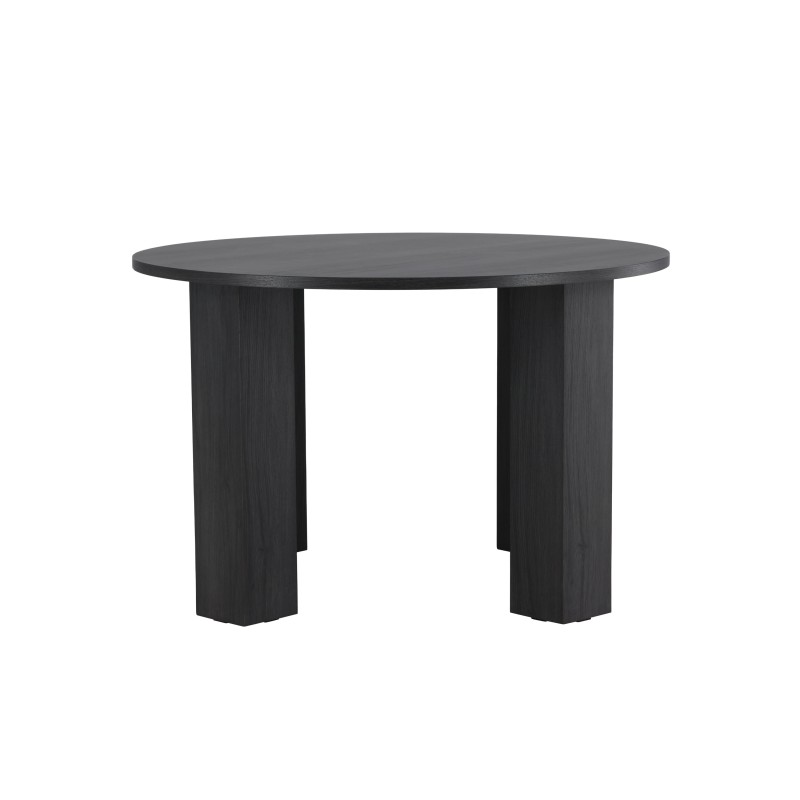 Juno ümmargune söögilaud Ф120x75 cm - MDF musta 3D paberiga