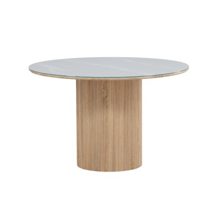 Häröni söögilaud ø120x75 cm - MDF Nature 3D paber / karastatud klaas FSC 100%