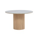Häröni söögilaud ø120x75 cm - MDF Nature 3D paber / karastatud klaas FSC 100%