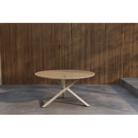 Mehhiko söögilaud - ø140 - beež Alu/Teak