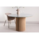 Häröni söögilaud ø120x75 cm - MDF Nature 3D paber / karastatud klaas FSC 100%