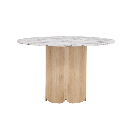 Tekla ümmargune söögilaud ø120x75 cm - Nature 3D paberiga MDF / Calacattalook
