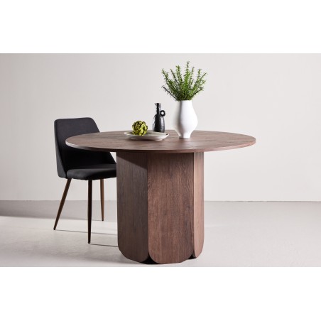 Tekla ümmargune söögilaud ø120x75 cm - MDF Mocca 3D paberiga