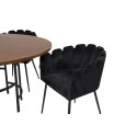 Kopenhaagen – ümmargune söögilaud – pruun / must+Limhamn – tool – Black Velvet