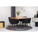 Kopenhaagen – ümmargune söögilaud – pruun / must+Limhamn – tool – Black Velvet