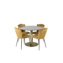 Estelle runt Matbord - Borstad Mässing / Svart marmor - ø106*H75+Limhamn Light - Tool - Gold Velvet