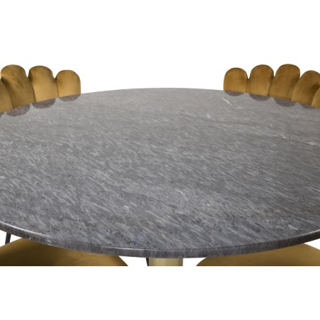 Estelle runt Matbord - Borstad Mässing / Svart marmor - ø106*H75+Limhamn Light - Tool - Gold Velvet