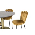 Estelle runt Matbord - Borstad Mässing / Svart marmor - ø106*H75+Limhamn Light - Tool - Gold Velvet