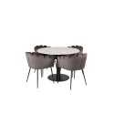 Estelle runt Matbord - Svart / Vit marmor - ø106*H75+Limhamn - Tool - Grey Velvet