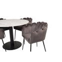 Estelle runt Matbord - Svart / Vit marmor - ø106*H75+Limhamn - Tool - Grey Velvet