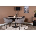 Estelle runt Matbord - Svart / Vit marmor - ø106*H75+Limhamn - Tool - Grey Velvet
