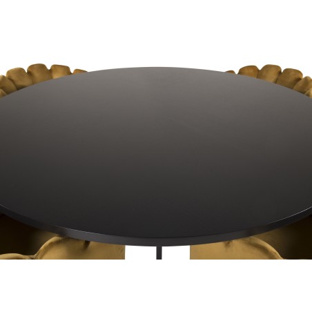 Kopenhaagen – ümmargune söögilaud – must / must+Limhamn – tool – Gold Velvet