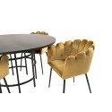 Kopenhaagen – ümmargune söögilaud – must / must+Limhamn – tool – Gold Velvet