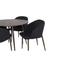 Plaza ümarlaud 100 cm - Pähkel plaat - Pähkel jalad+Arch söögitool - Pähkel jalad - Must kangas