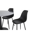 Estelle ümmargune söögilaud ø106 H75 - must / must+polaarne plastikust söögitool - mustad jalad / must plastik