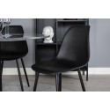Estelle ümmargune söögilaud ø106 H75 - must / must+polaarne plastikust söögitool - mustad jalad / must plastik